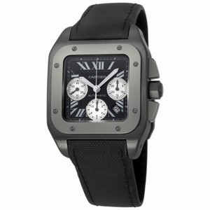 Cartier Santos 100 Carbon Titanium and Steel Extra Large Watch W2020005