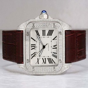 Cartier Santos 100 w20072x7 Automatic White Dial Square Watch