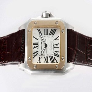 Cartier Santos 100 w20072x7 Mens 38x38mm Stainless Steel Case Watch
