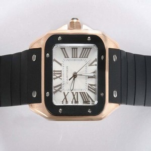 Cartier Santos 100 W20072X7 Stainless Steel Bezel Stainless Steel Case White Dial Watch