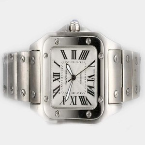 Cartier Santos 100 W200737G Automatic Square White Dial Watch