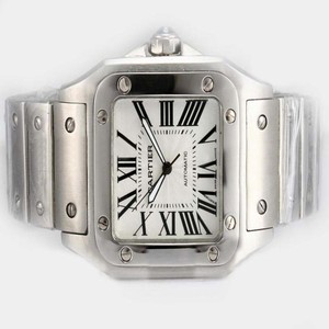 Cartier Santos 100 w200737g Automatic White Dial 38x38mm Watch