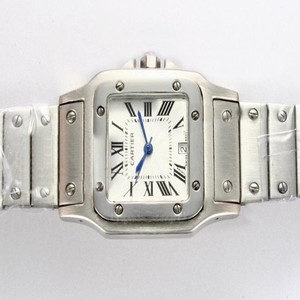 Cartier Santos 100 W200737G Square Stainless Steel Case Mens Watch