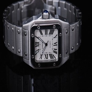 Cartier Santos 100 w200737g White Dial 34x34mm Automatic Watch