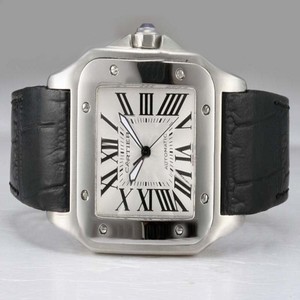 Cartier Santos 100 w20073x8 Automatic Stainless Steel Bezel White Dial Watch