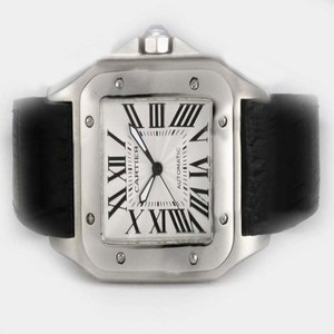 Cartier Santos 100 w20073x8 Mens Square Stainless Steel Case Watch