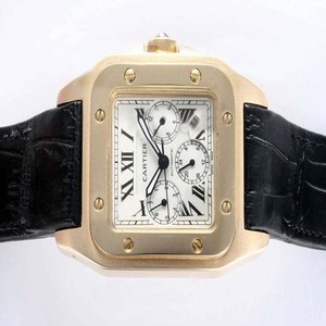 Cartier Santos 100 w20096y1 Automatic White Dial Stainless Steel with 18k Gold Bezel Watch