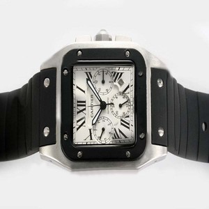 Cartier Santos 100 w20121u2 36x36mm Mens Stainless Steel Case Watch
