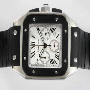 Cartier Santos 100 w20121u2 Mens Stainless Steel Case 38x38mm Watch