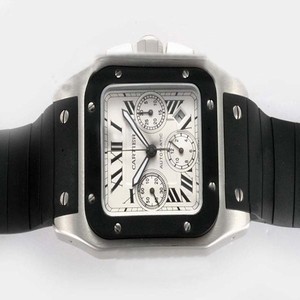 Cartier Santos 100 W2020008 Automatic Square White Dial Watch