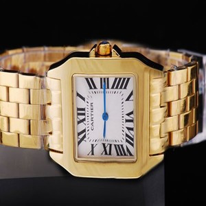 Cartier Santos 100 w25063x9 Mens 33x47mm Gold Stainless Steel Strap Watch