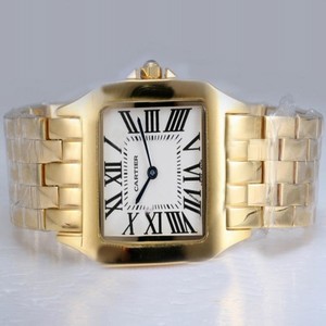 Cartier Santos 100 w25063x9 White Dial Stainless Steel with 18k Gold Bezel Quartz Watch