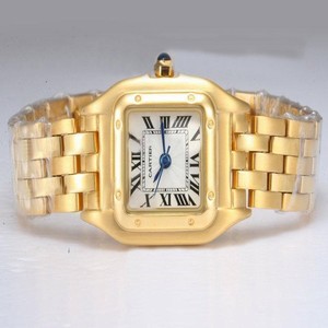 Cartier Santos 100 W25063X9 Womens 18K Gold Case 23x30mm Watch