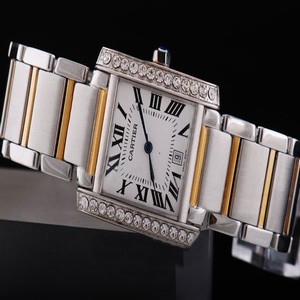 Cartier Santos 100 w25066Z6 Womens 28x31mm Stainless Steel Case Watch