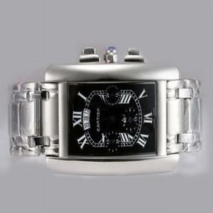 Cartier Santos 100 w26019L1 Womens Silver Stainless Steel Strap Rectangle Watch