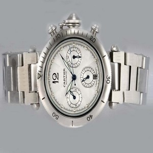 Cartier Santos 100 w31080M7 Mens Automatic Chronograph 36mm Watch