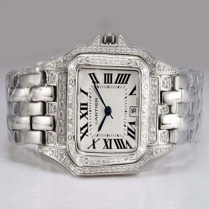 Cartier Santos 100 wf9003y8 Square Mens Stainless Steel Case Watch