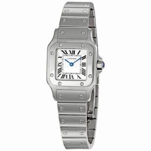 Cartier Santos de Cartier Steel Silver Guilloche Roman Dial Ladies Watch W20056D6