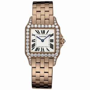 Cartier Santos Demoiselle Large 18k Rose Gold Diamond Watch WF9007Z8
