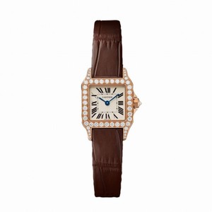 Cartier Santos Demoiselle Silver Grained Dial Ladies Watch WF902004