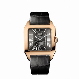Cartier Santos Dumont Gray Galvanized Flinque Dial Men's Watch W2020068