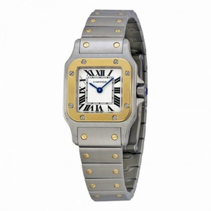 Cartier Santos Two Tone 18kt Yellow Gold and Steel Ladies Watch W20012C4