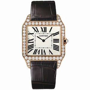 Cartier Santos-Dumont Diamond Bezel Manual Wind 18 kt Rose Gold Men's Watch WH100751