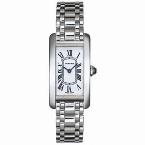 Cartier Tank Americaine 18kt White Gold Ladies Watch W26019L1