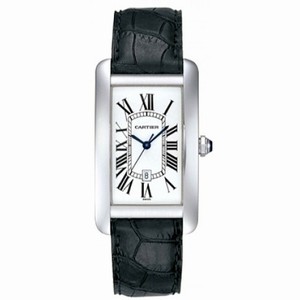 Cartier Tank Americaine Automatic Silver Dial 18 kt White Gold Men's Watch W2603256