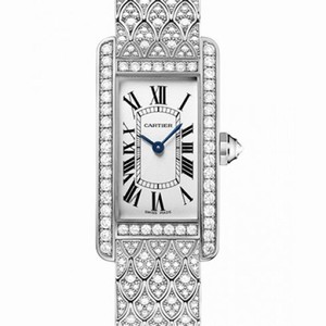 Cartier Tank Americaine Silvered Flinque Dial Ladies Watch HPI00620