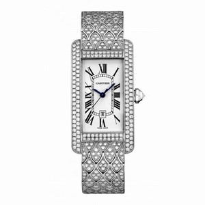 Cartier Tank Americaine Silvered Flinque Dial Ladies Watch HPI00622