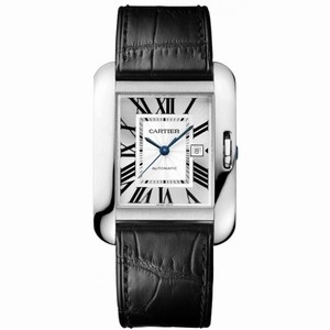 Cartier Tank Anglaise Silver Dial 18kt White Gold Ladies Watch W5310031
