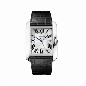 Cartier Tank Anglaise Silver Dial 18kt White Gold Men's Watch W5310033