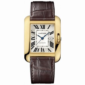 Cartier Tank Anglaise Silver Dial 18kt Yellow Gold Ladies Watch W5310030