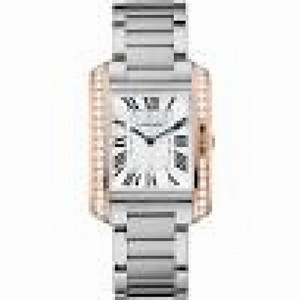 Cartier Tank Anglaise Silver Dial Stainless Steel Watch W3TA0003