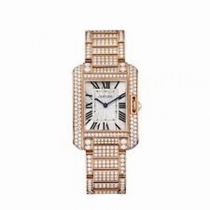 Cartier Tank Anglaise Silvered Flinque Dial Ladies Watch HPI00723