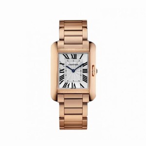 Cartier Tank Anglaise Silvered Flinqu�� Dial Ladies Watch W5310041