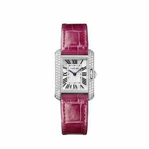 Cartier Tank Anglaise Silvered Flinque Dial Ladies Watch WT100015