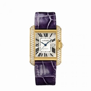 Cartier Tank Anglaise Silvered Flinque Dial Ladies Watch WT100017