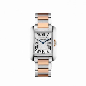 Cartier Tank Anglaise Silvered Flinqu�� Dial Men's Watch W5310043