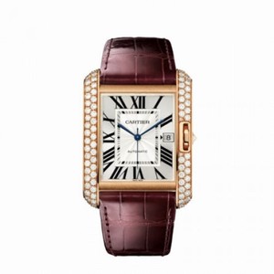 Cartier Tank Anglaise Silvered Flinque Dial Watch WT100021
