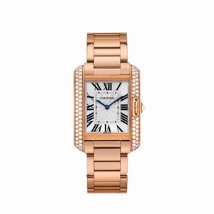 Cartier Tank Anglaise Silvered Flinque Dial Watch WT100027