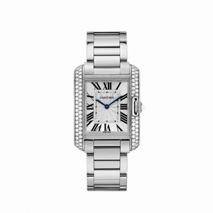 Cartier Tank Anglaise Silvered Flinque Dial Watch WT100028