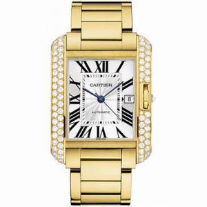 Cartier Tank Anglasie Silver And Laquered Flinque Dial 18kt Yellow Gold Men's Watch Wt100007
