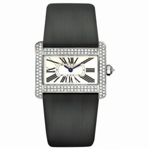 Cartier Tank Divan 18kt White Gold Diamond Mini Ladies Watch WA301271