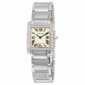 Cartier Tank Francaise 18kt White Gold Diamond Ladies Watch WE1002S3