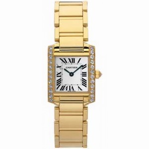 Cartier Tank Francaise 18kt Yellow Gold Diamond Ladies Watch WE1001R8