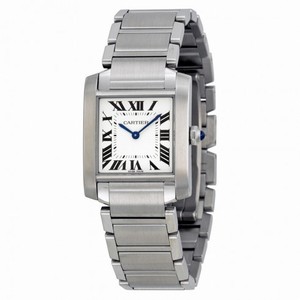 Cartier Tank Francaise Silver Dial Stainless Steel Ladies Watch WSTA0005
