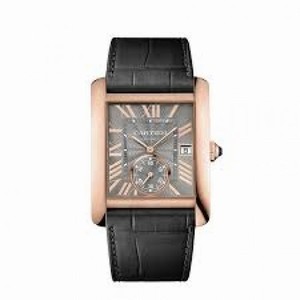 Cartier Tank Mc Grey Dial 18k Pink Gold Men's Watch WGTA0014