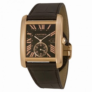 Cartier Tank MC Mechanical Brown Dial Brown Leather Strap Men's Watch W5330002
